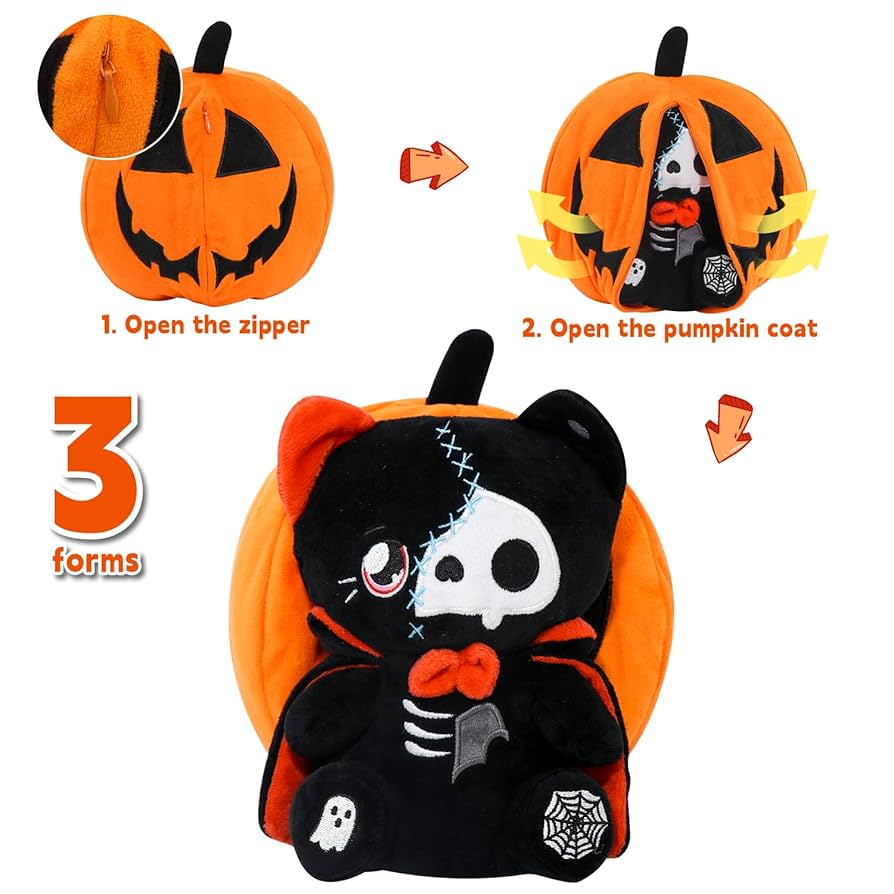 Amazon.com: Halloween Reversible Pumpkin Plush Zipper